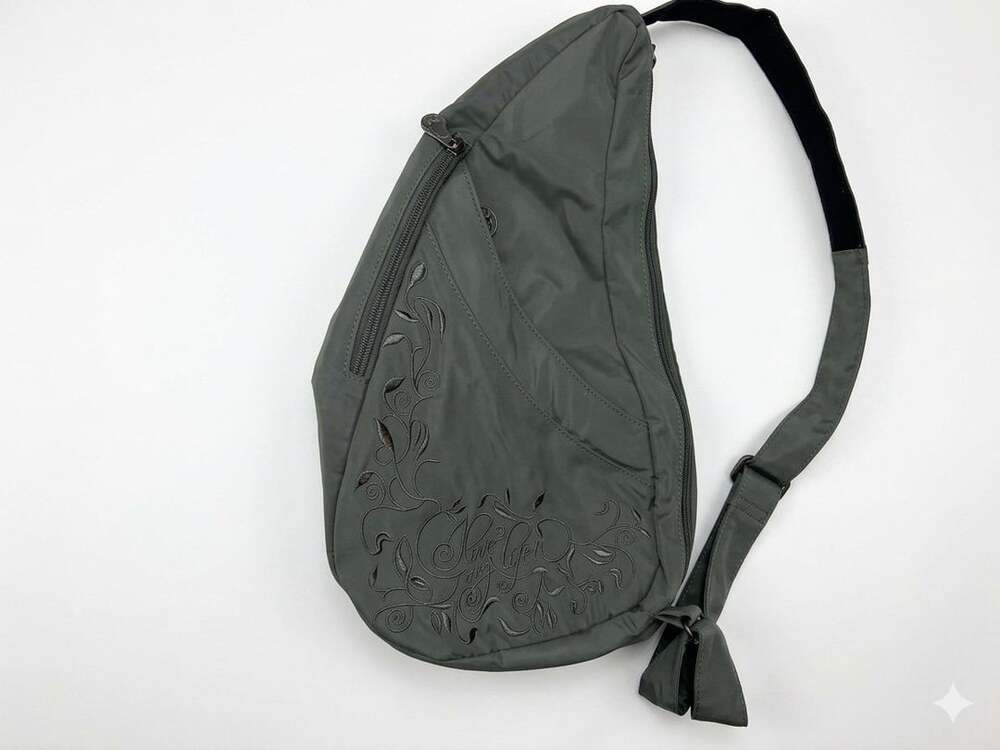 AmeriBag Small Healthy Back Bag Love My Life Microfiber Crossbody Sling
